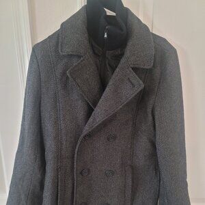 American Rag Black Sea Peacoat Double Breasted Wool Blend Sz Small New With Tags